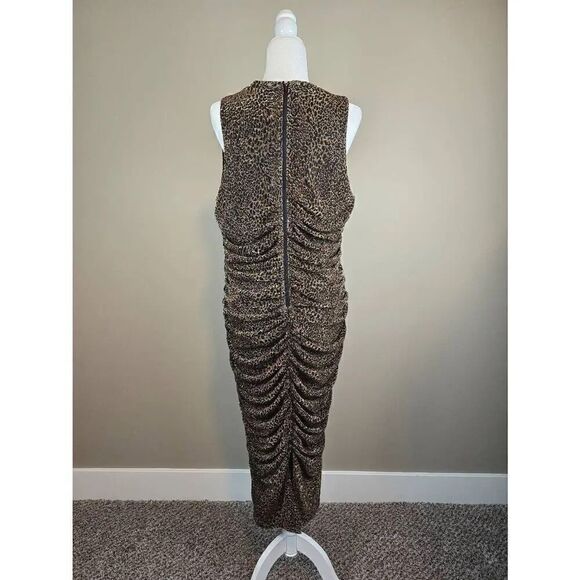 Fashion Nova dress Sz 3XL Gold Glitter Cheetah Print - Picture 4 of 9